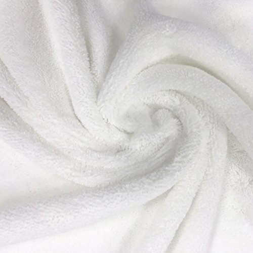 Polyte - Toalla de baño de Microfibra superabsorbente antipelusa - Secado rápido - Blanco - 145 x 76 cm - Pack de 4