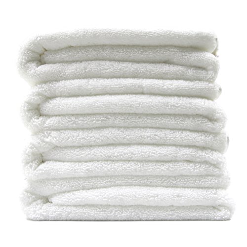 Polyte - Toalla de baño de Microfibra superabsorbente antipelusa - Secado rápido - Blanco - 145 x 76 cm - Pack de 4