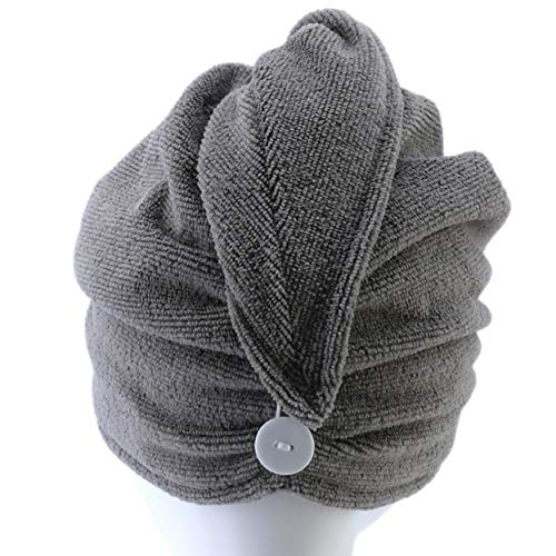 Polyte - Toalla turbante para el pelo - Microfibra - blanco,gris,gris oscuro,rosa - 31 x 71 cm - Pack de 4