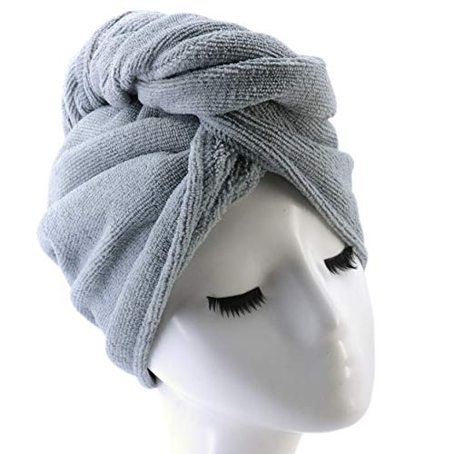 Polyte - Toalla turbante para el pelo - Microfibra - blanco,gris,gris oscuro,rosa - 31 x 71 cm - Pack de 4