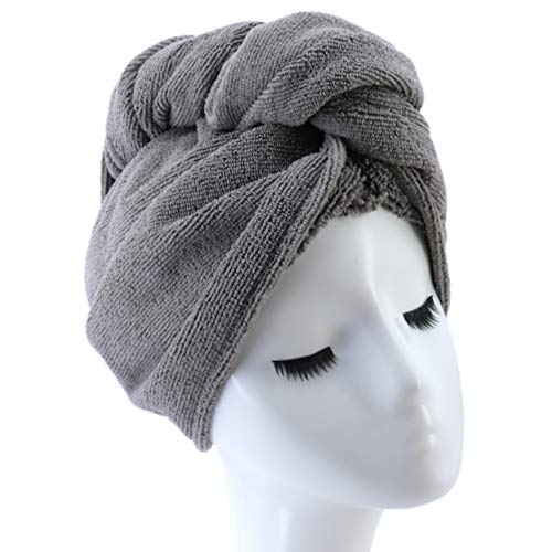 Polyte - Toalla turbante para el pelo - Microfibra - blanco,gris,gris oscuro,rosa - 31 x 71 cm - Pack de 4