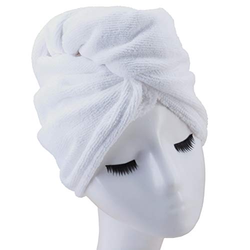 Polyte - Toalla turbante para el pelo - Microfibra - blanco,gris,gris oscuro,rosa - 31 x 71 cm - Pack de 4