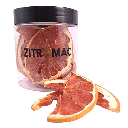 Pomelo deshidratado para cóctel. Fruta deshidratada sin azúcar para coctel /decoración / repostería / navidad / bebidas. Rodaja de Pomelo seca 100% natural sin aditivos. Tarro pequeño 60 Gr