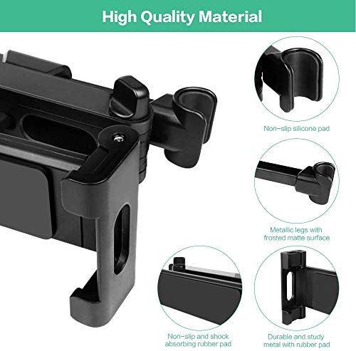 POMILE Soporte Tablet Coche Universal Tablet Asiento Trasero para automóvil Reposacabezas Soporte de Montaje Extensible para Todos 4.6in - 12.9in Compatible con iPad Mini Pro Air, Nintendo Switch