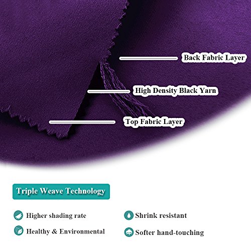 PONY DANCE Cortina Moderna Termicas Aislantes - (An 132 x Al 240 cm, Morado) Decoracion Hogar para Ventana Habitacion, 1 Pieza