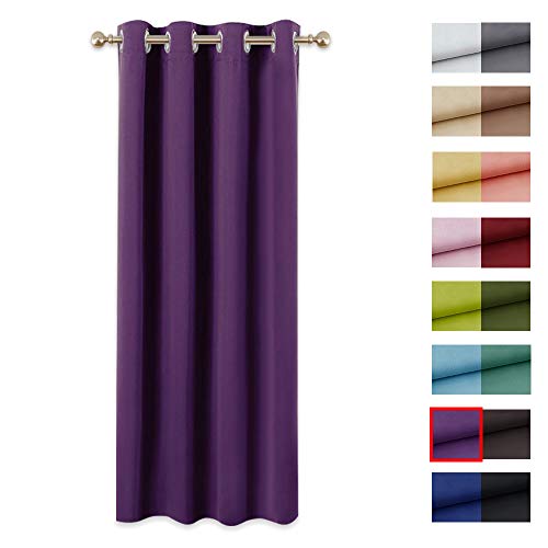 PONY DANCE Cortina Moderna Termicas Aislantes - (An 132 x Al 240 cm, Morado) Decoracion Hogar para Ventana Habitacion, 1 Pieza