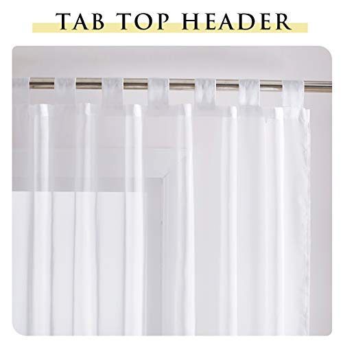 PONY DANCE Visillos Blanco Infantiles Trabillas - Cortinas Cortas Semitraslúcidas Separadores Ambientes para Salon Habitacion Infantil/Decoracion Moderna Ventana, 2 Uds, 140x175 cm (An x L)