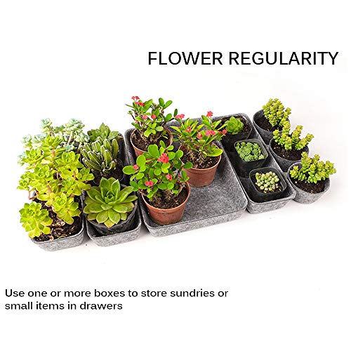 PopHMN Separadores de cajones, organizador de almacenamiento de cajones de fieltro 8 en 1 para maquillaje, utensilios de cocina, herramienta, refrigerio, olla pequeña, material de oficina (Gris)