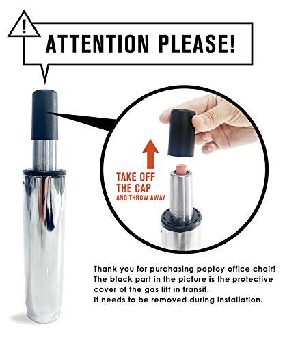 poptoy - Silla de oficina de piel sintética con respaldo alto curvado, altura ajustable, color blanco