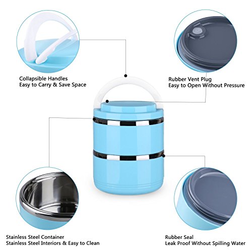 Portable Comedero y Bebedero para Viaje Acero Inoxidable Bowl Kit para Perros y Gatos Cuenco para Agua y Comida Prueba de Derrames Contenedor de Alimentación para Viajes al Aire Libre (3 en 1) (Dos)