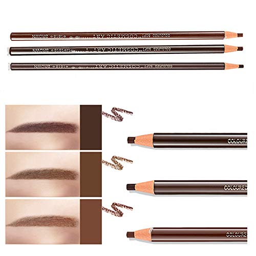 portátil impermeable lápiz de cejas para microblading Peel Off cuerda de tracción (3 piezas Marrón, Marrón oscuro, Marrón claro)