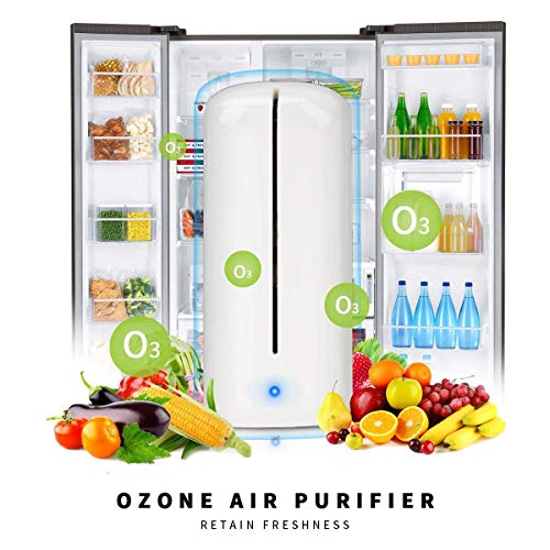 Powcan Ozono Refrigerador Purificador Refrigerador Esterilizador Desodorante Mini Absorbente de Olor Eliminador de Olor Purificador de Aire para Congelador, Gabinete de Zapatos, Armario