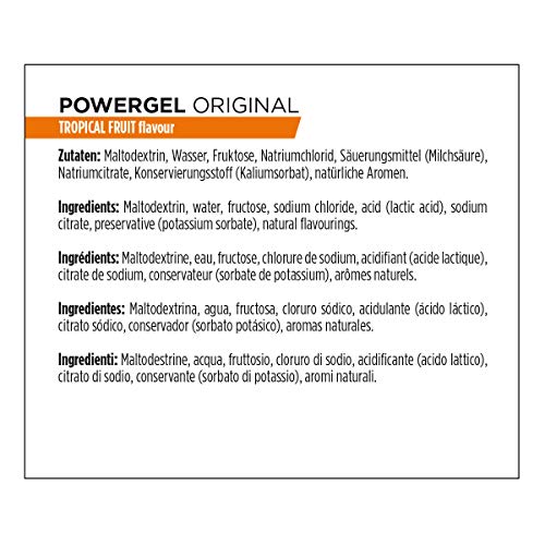 PowerBar PowerGel Original Tropical Fruit 24x41g - High Carb Energy Gel + C2MAX Magnesio e Sodio