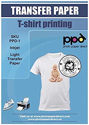 PPD A4 Papel De Transferencia Térmica Para Camisetas y Tejidos Blancos o Claros, 10 Hojas - PPD-1-10