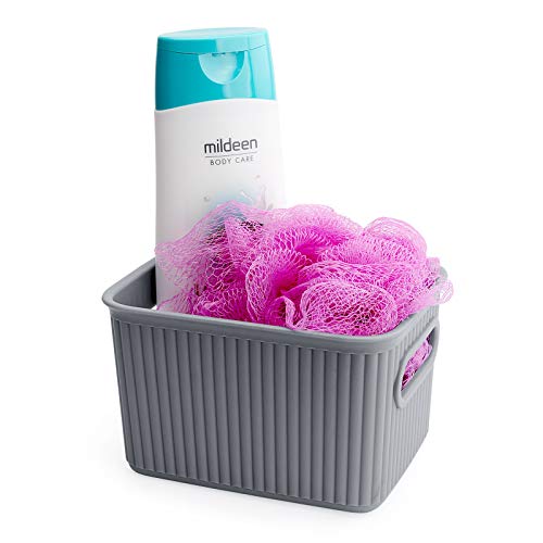 PracticDomus Tatay Alfombra Antideslizante para Ducha o Bañera, Diseño BCN. Cestillo Baobab de Regalo. 96 x 36 cm. Antracita