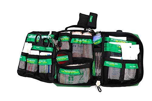 Práctico Kit de Primeros Auxilios Bolsa de 165 Piezas Kits de Supervivencia de Senderismo Rescate Aire Libre Coche médico de Escuela del Equipaje de Emergencia Ligeros,Bag and Medical Kits