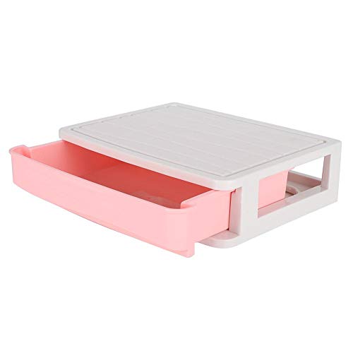 Práctico organizador de cosméticos, con asa, soporte de cosméticos de estilo de cajón simple, ecológico para regalos de vacaciones(Small pink (1st floor))
