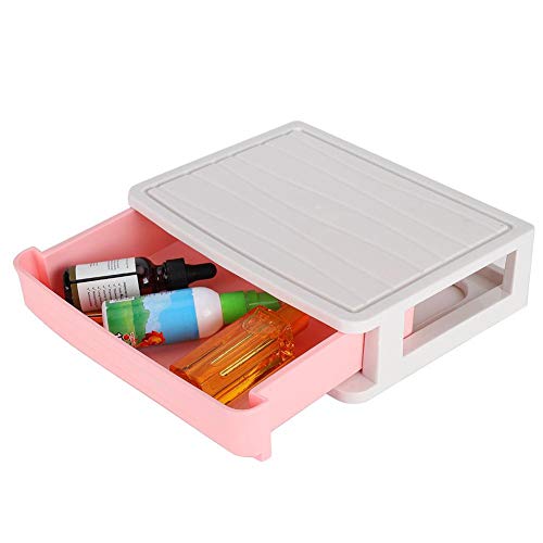Práctico organizador de cosméticos, con asa, soporte de cosméticos de estilo de cajón simple, ecológico para regalos de vacaciones(Small pink (1st floor))