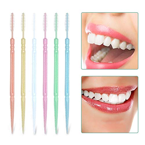 precauti 1100 PCS Palillo de Dientes desechable Selección Dental Biodegradable Cepillo interdental de Limpieza de Brecha de Dientes