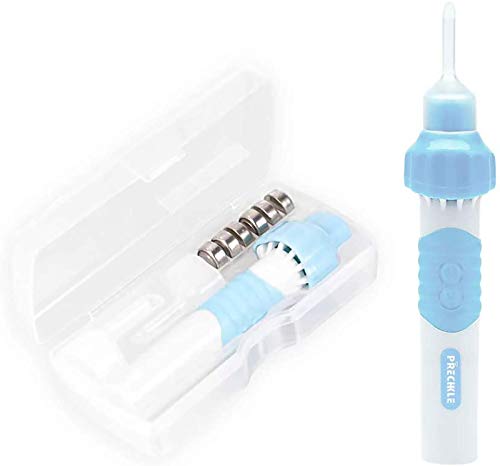 Prechkle Limpiador de Oídos Eléctrico, Kit de Eliminación de Cera de Oído por Vacío Eléctrico Automático Portátil con Luz LED, Tamaño Doble Seguro y Cómodo para Adultos y Niños