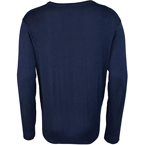 Premier -Jersey/Sweater de Punto con Cuello Pico Hombre Caballero (3XL) (Azul)