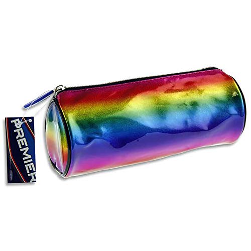 Premier Stationery - Estuche holográfico para lápices, diseño de arcoíris