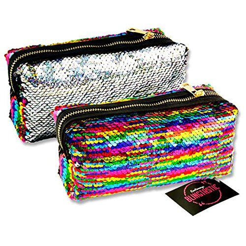 Premier Stationery G3818304 Emotionery Blingtastic - Estuche reversible con lentejuelas en dos tonos, color plateado y arcoíris