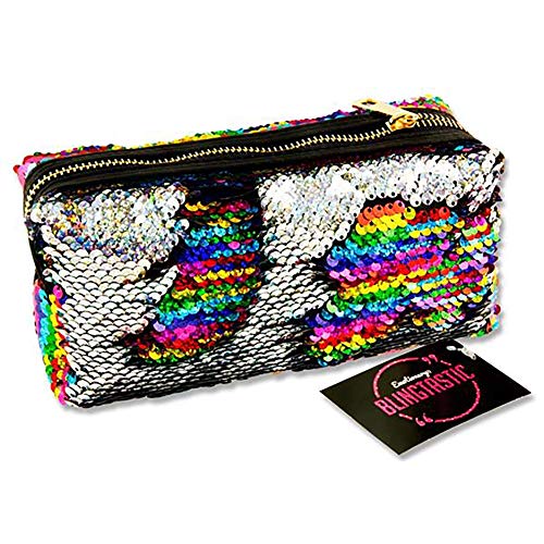 Premier Stationery G3818304 Emotionery Blingtastic - Estuche reversible con lentejuelas en dos tonos, color plateado y arcoíris