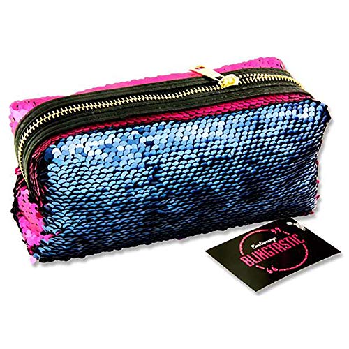 Premier Stationery G3818311 Emotionery Blingtastic - Estuche reversible de lentejuelas en dos tonos, color fucsia/azul