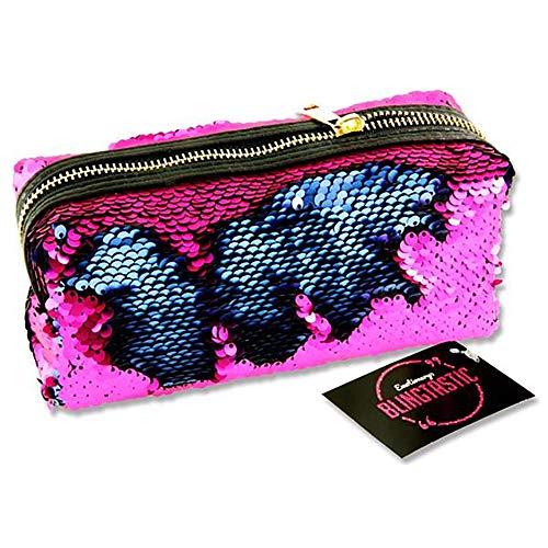 Premier Stationery G3818311 Emotionery Blingtastic - Estuche reversible de lentejuelas en dos tonos, color fucsia/azul