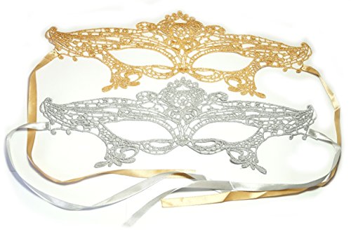 PRESKIN – Set de 2 máscaras de encaje para el Carnaval de Venecia, la seducción de encaje para el carnaval, máscaras atractivas para disfraz y Fiesta, Shades of Grey