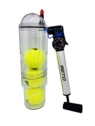 Presurizador TuboX4 Crystal con bomba con manómetro Beto para todos los botes de 3 ó 4 pelotas de Tenis y Padel.