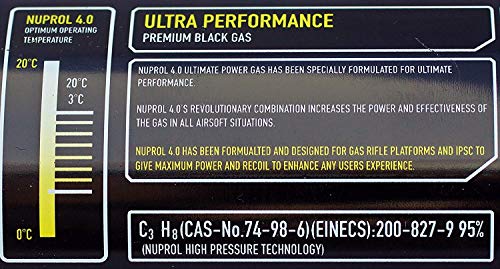 Primero y Solo Airsoft Gas and Patch, 3 Pueden Manejar la Pistola BB y el Rifle de Alta Potencia Nuprol 4.0 Black Gas