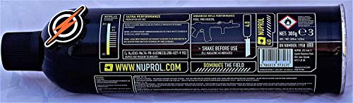 Primero y Solo Airsoft Gas and Patch, 3 Pueden Manejar la Pistola BB y el Rifle de Alta Potencia Nuprol 4.0 Black Gas