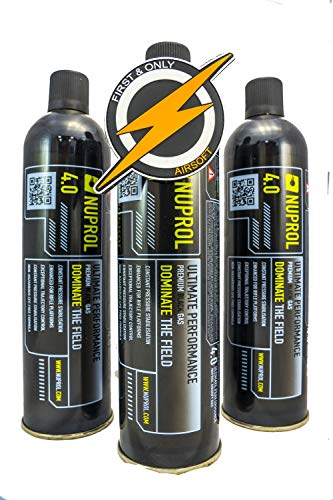 Primero y Solo Airsoft Gas and Patch, 3 Pueden Manejar la Pistola BB y el Rifle de Alta Potencia Nuprol 4.0 Black Gas