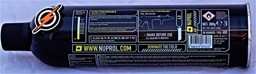 Primero y único Airsoft Gas and Patch, Nuprol 4.0 Black Gas hi Power BB Pistola y Fusil propulsor