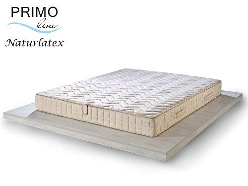 Primo Line Natura Colchón de Látex Natural 90x200 cm Firmeza Firme - H3 Altura 20 cm 7 Zonas de Soporte Ergonomico con Funda de Algodón ÖKO-Tex®