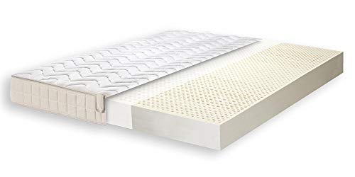 Primo Line Natura Colchón de Látex Natural 90x200 cm Firmeza Firme - H3 Altura 20 cm 7 Zonas de Soporte Ergonomico con Funda de Algodón ÖKO-Tex®