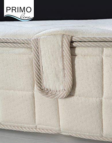 Primo Line Natura Colchón de Látex Natural 90x200 cm Firmeza Firme - H3 Altura 20 cm 7 Zonas de Soporte Ergonomico con Funda de Algodón ÖKO-Tex®
