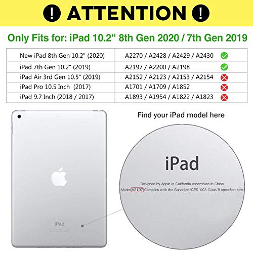Procase Funda Delgada para iPad 8 2020 y iPad 7 2019 10.2", Carcasa Folio Ligera con Tapa Inteligente/Reverso Translúcido/Soporte para 2020 y 2019 10.2 Inch iPad 8ª / 7ª - Azul Marino