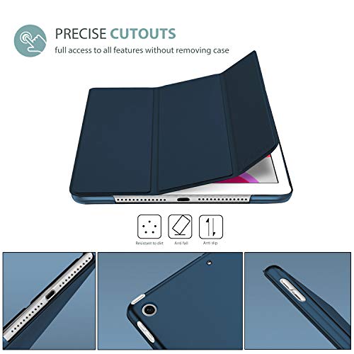 Procase Funda Delgada para iPad 8 2020 y iPad 7 2019 10.2", Carcasa Folio Ligera con Tapa Inteligente/Reverso Translúcido/Soporte para 2020 y 2019 10.2 Inch iPad 8ª / 7ª - Azul Marino