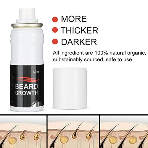 Productos Para el Crecimiento de la Barba Beard Oil 60ml Crema para el Crecimiento de la Barba de los Hombres Crecimiento Natural del vello Facial Crecimiento del vello Facial