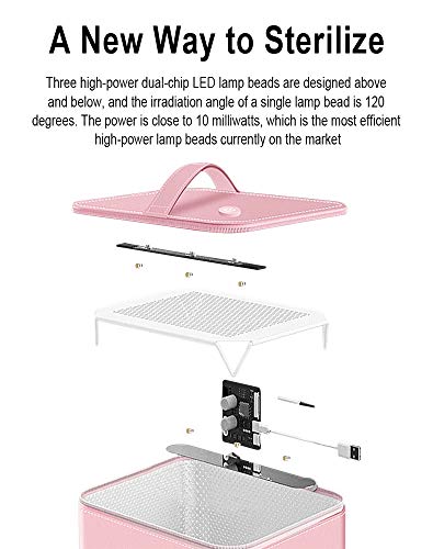 Prolific Earth | Caja esterilizadora de luz UV – Desinfecta plástico, máscaras, textiles, herramientas de maquillaje, teléfono celular con varita de luz desinfectante UV-C