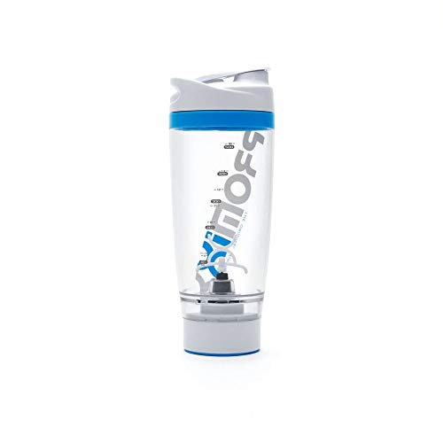 PROMiXX iX (modelo 2019) - Mezclador tornado original, diseño de alta calidad, shaker a pilas con tecnología X-Blade 600ml (Blanco/Azul)