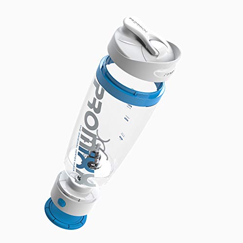 PROMiXX iX (modelo 2019) - Mezclador tornado original, diseño de alta calidad, shaker a pilas con tecnología X-Blade 600ml (Blanco/Azul)