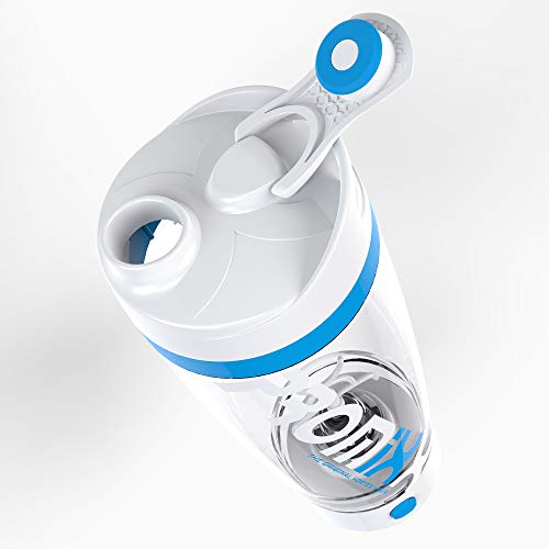 PROMiXX iX (modelo 2019) - Mezclador tornado original, diseño de alta calidad, shaker a pilas con tecnología X-Blade 600ml (Blanco/Azul)