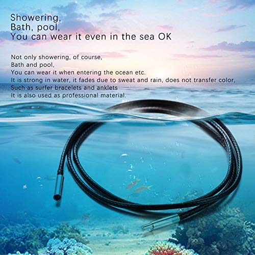 PROSTEEL Collar de Cuero Genuino para Hombre, Negro 2mm Cadena de Cuero con Cierre de Acero Inoxidable Collar Básico, 55cmRegalo de Navidad