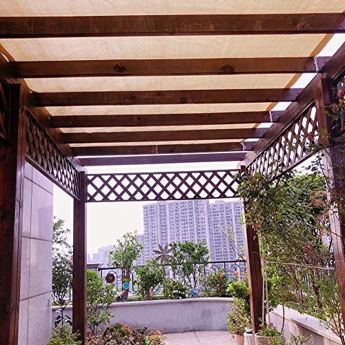 Protección Solar Tela De Sombra Beige Malla de sombreo, jardín Malla de sombreo, Vela de Sombra Exterior, Malla Ocultación fácil de Instalar, Bloqueador Solar de Malla Tejida Duradera al 75%, HDP