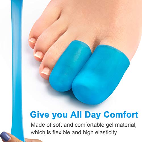Protecciones en punta para gel Sumifun, 10 piezas Toe Sleeves Cojines para proteger el dedo del pie, Prevenir callo y ampollas, Protector del dedo del pie de silicona para mujeres y hombres
