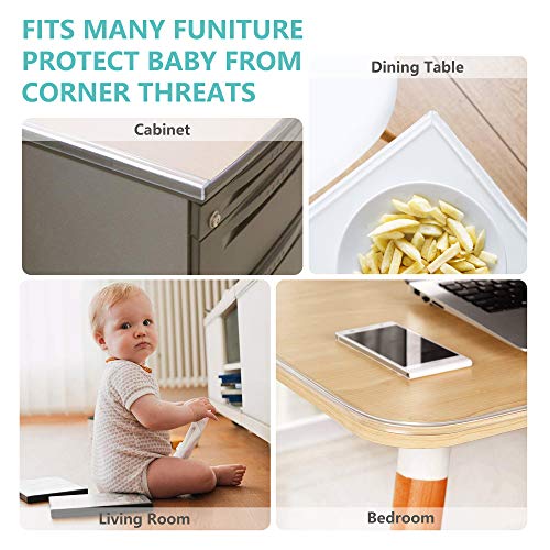 Protector para Bordes Wemk, Protector para Esquinas y Bordes Anti-Golpe y Anticolisión, con Cinta Adhesiva, Protección de Mesas y Muebles, Suave Protectores para Seguridad de Bebés y Niños, 6 Metros